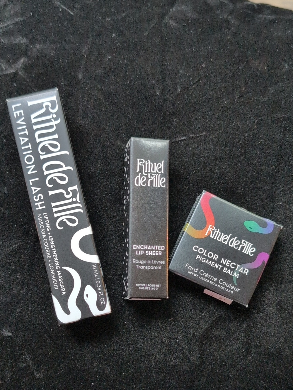 Rituel de Fille Bundle Black Mascara Archive Hemlock Lip Sheer Moth Color Nectar
